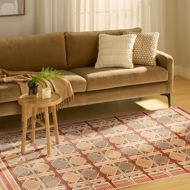Nourison Nordic NRC06 Scandinavian Design Rust Multi Geometric Textured Rug - Medium 122x183 cm (4'x6')