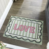My Nylon Pattern Love Washable Non-Slip Striped Bordered Rug 50x75 cm
