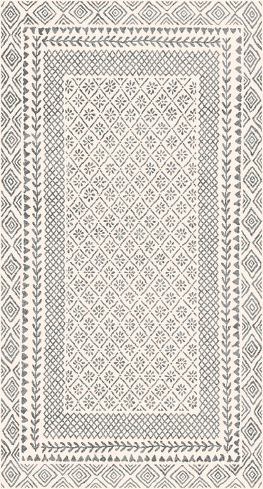 Bahar Geometric Global Skandi Grey, Charcoal & Light Beige Rug - Small 80x150 cm (2'7'' x 4'11'')