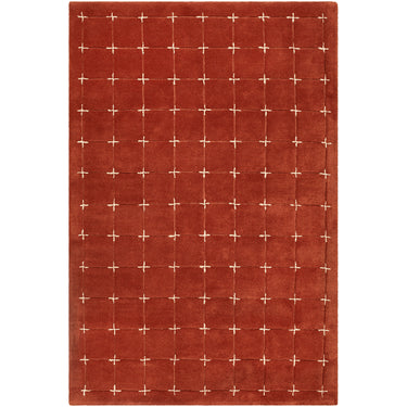 Brook Modern Wool Terracotta, Rust & Light Beige Rug - Large Plus 152x229 cm (5' x 7'6'')