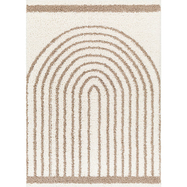 Birmingham Global Plush Soft Pile Shaggy Cream, Ivory & Tan Rug - Large Plus 160x213 cm (5'3'' x 7')