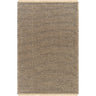 Kimi Becki Owens Modern Solid And Border Fringe Global Grey, Light Brown & Black Rug - Medium 120x170 cm (3'11'' x 5'7'')