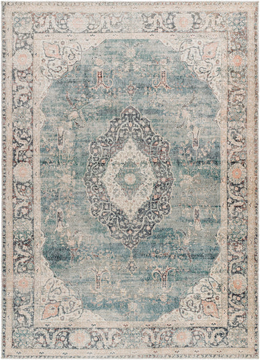 Marlene Becki Owens Vintage Traditional Vintage Boho Oriental Blue, IceBlue & Cream Rug - Small Plus 117x170 cm (3'10'' x 5'7'')