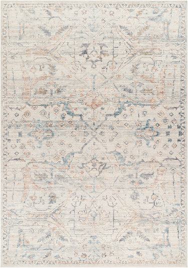 Marlene Becki Owens Vintage Traditional Vintage Boho Oriental Neutral, Cream & PaleBlue Rug - Small Plus 117x170 cm (3'10'' x 5'7'')