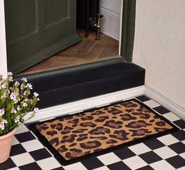 My Printed Coir Leopard Border Non-Slip Bordered Doormat 45x75 cm