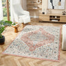 URCO Nova Clara Brick Red Polypropylene Traditional Vintage Bordered Rug - Small 80x150 cm (2'6"x5')