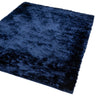 Asiatic London Whisper Silky Shiny High Pile Navy Blue Shaggy Textured Plush Rug - Small 90x150 cm (3x5')