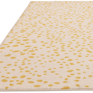 Asiatic London Muse MU12 Yellow Gold Spotty Short Pile Polypropylene Abstract Flatweave Rug - Small 80x150 cm (2'6"x5')