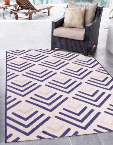 Chevron Garden Patio Picnic Travel Summer Breeze Indoor Outdoor Polypropylene Geometric Rug - Small 100x150 cm (3'4"x4'11")