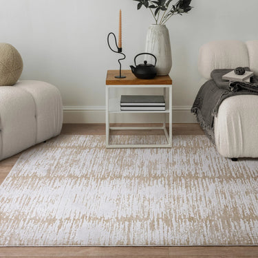 Anders AN13 Charm Linear Shimmer Beige Natural Abstract Textured Boho Rug - Medium 120x160 cm (4'x5'4")