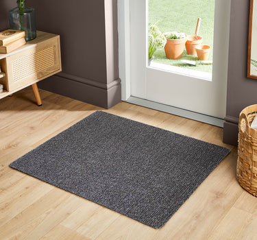 My Candy Charcoal Grey Washable Cotton Plain Doormat - Small 50 x 75 cm (2'x2'5")