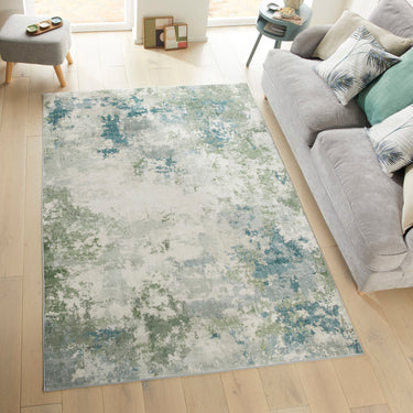 Consept Looms Liberty LIB109 Seafoam Green Blue Washable Non-Slip Modern Rug - Medium 120x180 cm (4'x6')