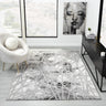 Bianco 185TA Modern Marbled Abstract Dark Grey Silver Rug & Hall Runner - Large 160x225 cm (5'3"x7'6")