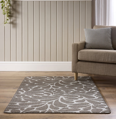 My Sculptured Patterened Rain Drop Mink Washable Non-Slip Polypropylene Rug - 100x150cm (3'3''x5')