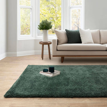 Asiatic London Atlas Thick Pile Emerald Green Polypropylene Shaggy Textured Rug - Small 80x150 cm (2'6"x5')