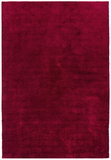 Asiatic London Milo Short Pile Silky Berry Red Shaggy Traditional Modern Rug - Medium 120x170 cm (4'x5'6")