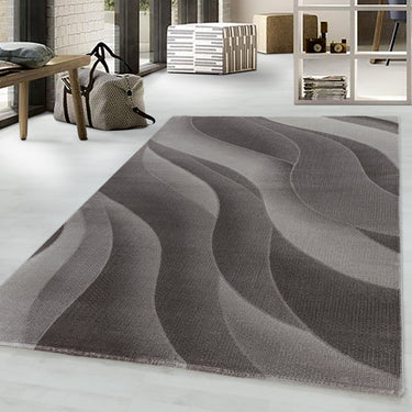 Costa 3523 Wave Brown Jute Polypropylene Modern Rug 80x150 cm