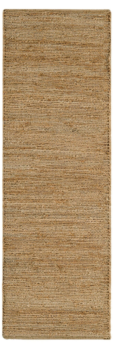 Jute Soumak Hand Woven Flatweave Modern Plain Rug in Natural - Runner 66x200 cm (2'1"x6'6")