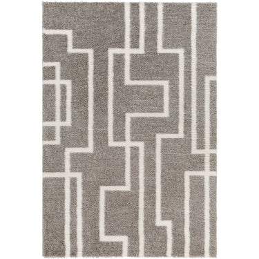 Cloudy Shaggy Modern Grey & White Rug - Large Plus 160x213 cm (5'3'' x 7')