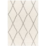 Cloudy Shaggy Modern Ivory, Off-White & Grey Rug - Large Plus 160x213 cm (5'3'' x 7')