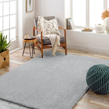Cloudy Grey Soft Plush Shaggy Rug - Medium 120 x 170 cm (4'x5'6")