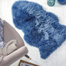 Origins Genuine Animal Fur Soft Navy Blue Wool Sheepskin Shaggy Textured Rug - Single 65x95 cm (2'x3'1")