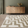Asiatic London Freja Cove Short Pile Maze Sand Natural Washable Cotton Polypropylene Abstract Rug - Small 80x150 cm (2'6"x5')