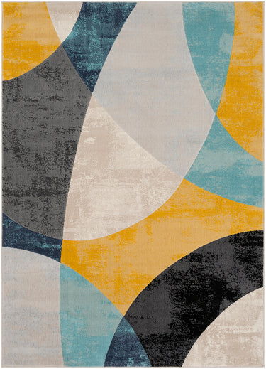 City Modern Skandi Blue, Aqua & Light Slate Rug - Large Plus 160x220 cm (5'3'' x 7'3'')