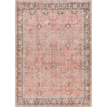 Colin Vintage Traditional Washable Runner Oriental Orange, Dusty Coral & Rust Rug - Medium 120x170 cm (3'11'' x 5'7'')