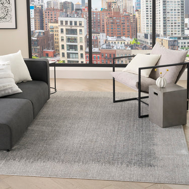 Grand Street GRN03 Silky Light Grey By Abstract Textured Modern Rug - Medium 119x180 cm (3'11"x5'11")
