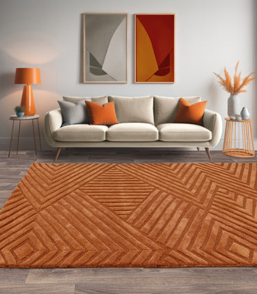 Hague Modern Hand Made Wool Rug in Desert Sand - Medium 120x170 cm (4'x5'6")