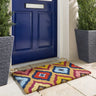 My Printed Coir Bright Ikat Multi Coloured Non-Slip Doormat 45x75