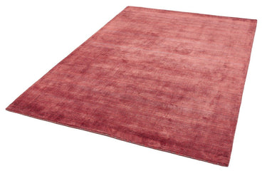 Darcy Auburn Red Striped Luxury By Hand-Woven Wool Viscose Geometric Rug - Small 80x120 cm (2'6"x4')