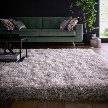 Phoenox Origins Extravagance High Pile Fluffy Silver Shaggy Modern Plain Rug - 60x120cm (2x4')