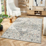 URCO Nova Clara Grey Polypropylene Traditional Vintage Bordered Rug - Runner 66x200 cm (2'1"x6'6")