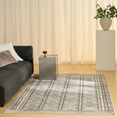 Nourison Nordic NRC06 Scandinavian Design Ivory Multi Abstract Geometric Textured Rug - Medium 122x183 cm (4'x6')