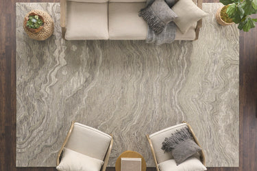 Graceful GRU01 Grey Modern Abstract Wool Rug & Hallway Runner by Nourison - Medium 114x175 cm (4'x5'9'')