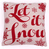 Christmas Let It Snow Cream Red Washable Cotton Soft Cushion 45x45 cm