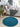 Origins My Teal Blue Washable Non-Slip Polypropylene Shaggy Rug - Round 100x100 cm (3'4"x3'4")
