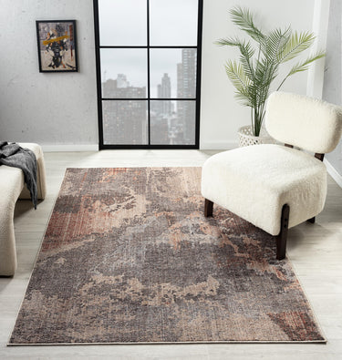 Alia 887AJ Short Pile Cream Rose Polypropylene Traditional Abstract Hallway Runner Rug - Medium 120x170 cm (4'x5'6")