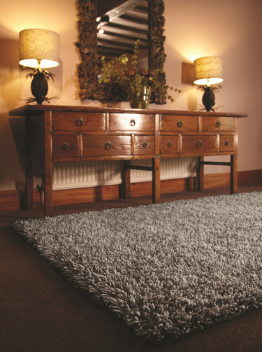 Imperial Luxury Shaggy Hand Woven Wool Rug in Grey Whisper - Small 80x150 cm (2'6"x5')