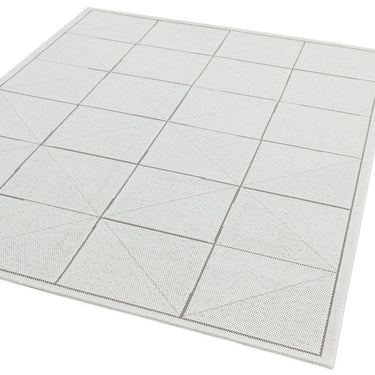 Patio Pat06 Indoor Outdoor Ivory Check Rug in 120 x 170 cm