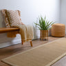 Sisal Jute Plain Non-Slip Linen Natural with Beige Border Rug & Runner - Runner 68x300 cm (2'2"x10')
