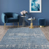 Asiatic London Beau Blue Short Pile Cotton Chenille Abstract Rug - Medium 120x170 cm (4'x5'6")