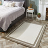 Origins Piper Framed Tufted Taupe Cream Hand-Loomed Wool Textured Bordered Rug - Small 80x150 cm (2'6"x5')