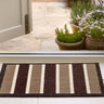 My Nylon Pattern Chocolate Stripe Washable Non-Slip Striped Rug 50x75 cm