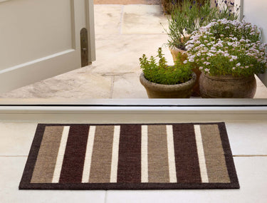 My Nylon Pattern Chocolate Stripe Washable Non-Slip Striped Rug 50x75 cm
