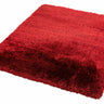 Plush Plain Shaggy High Pile Thick Silky Fluffy Soft Hand Woven Red Rug - Small 70x140 cm (2'3"x4'7")
