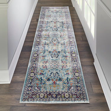 Nourison Ankara Antique ANR14 Multicolour Polypropylene Traditional Vintage Bordered Rug - 71x244 cm (2'4''x8') Runner