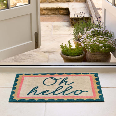 My Nylon Pattern Oh Hello Washable Non-Slip Bordered Rug